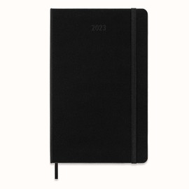 Moleskine Weekly Planner 2023, German Language, 12 Months with Horizontal Layout, Hard Cover, Large Format 13 x 21 cm, Black
