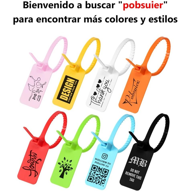100 Etiquetas de Bridas Personalizadas Precintos de Seguridad de Plastico