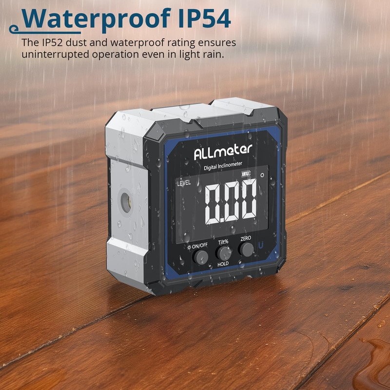 ALLmeter Rechargeable Laser Inclinometer with 4-Side Magnets - Digital Level