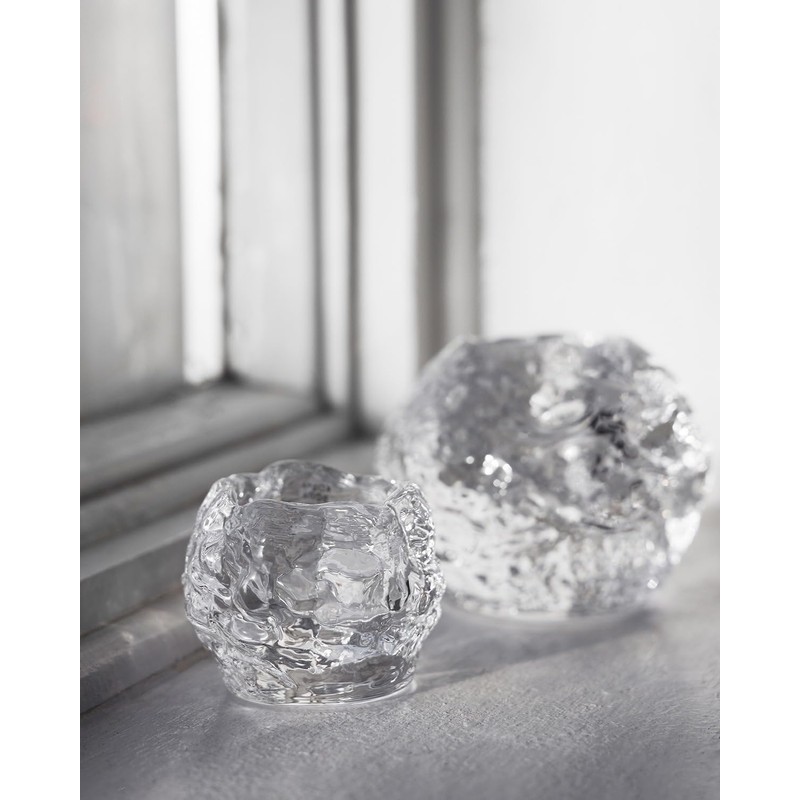 Kosta Boda Snowball Crystal Votive, 3.5" X 4.2"