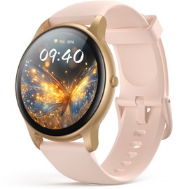 AGPTEK Smart Watch for Women, Bluetooth 5.2 Watch, 1.3'' HD Touch Health ＆ Fitness Tracker with Pedometer, Pressure/Sleep/Heart Rate Monitor, 100+ Sport Mode, for Android iOS, SW2 - Rose Gold
