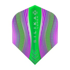 Harrows Dart Flight Silika Lumen Dart Flight Set for Soft Darts and Steel Darts (Number 6, Purple/Green)