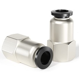 TAILONZ PNEUMATIC Female Straight 1/2 Inch Tube OD x 1/4 Inch NPT Thread Push to Connect Fittings PCF-1/2-N2(Pack of 2)
