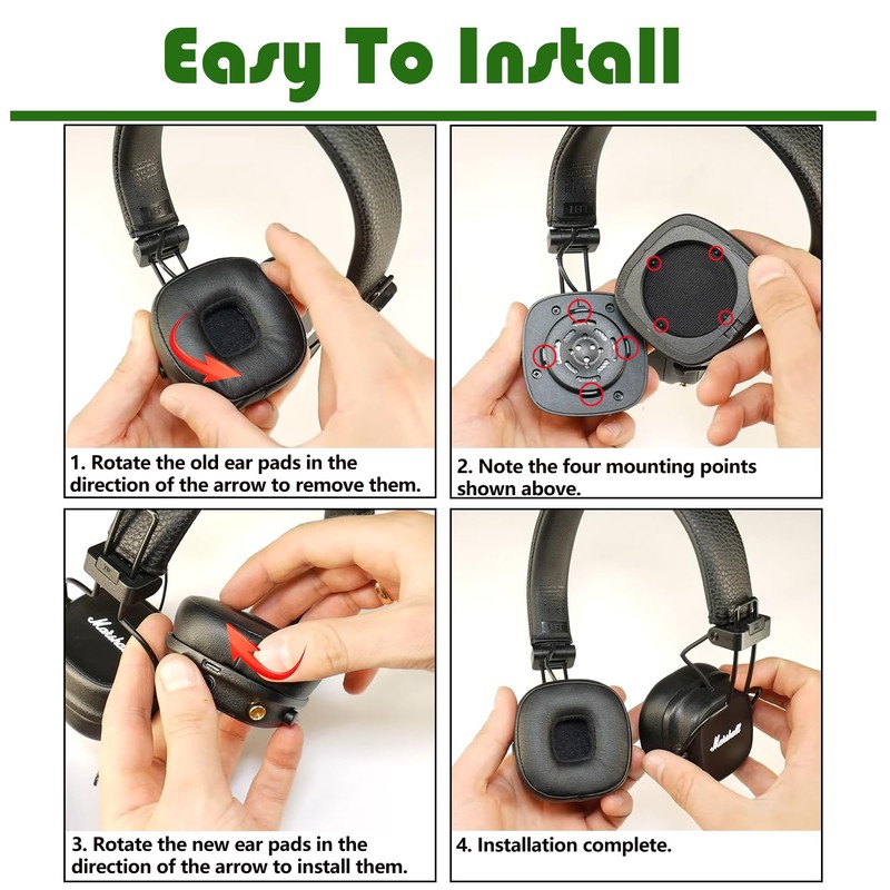 Gobelieve Replacement Earpads for Marshall Major I II III IV