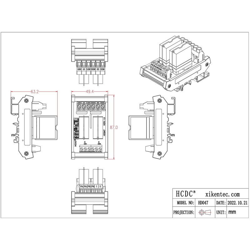 AC/DC 24V Coil 2-SPDT Pluggable Power Relay Module, 16A 250VAC/30VDC