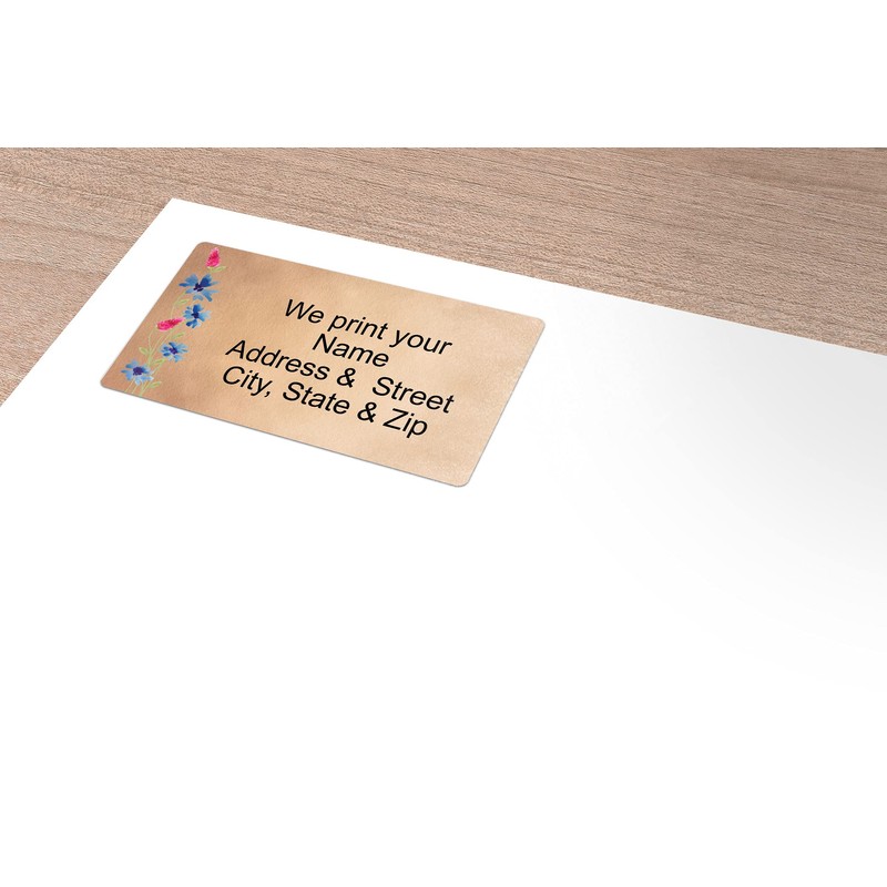Rustic Flower Address Label - Customized Return Address Label -