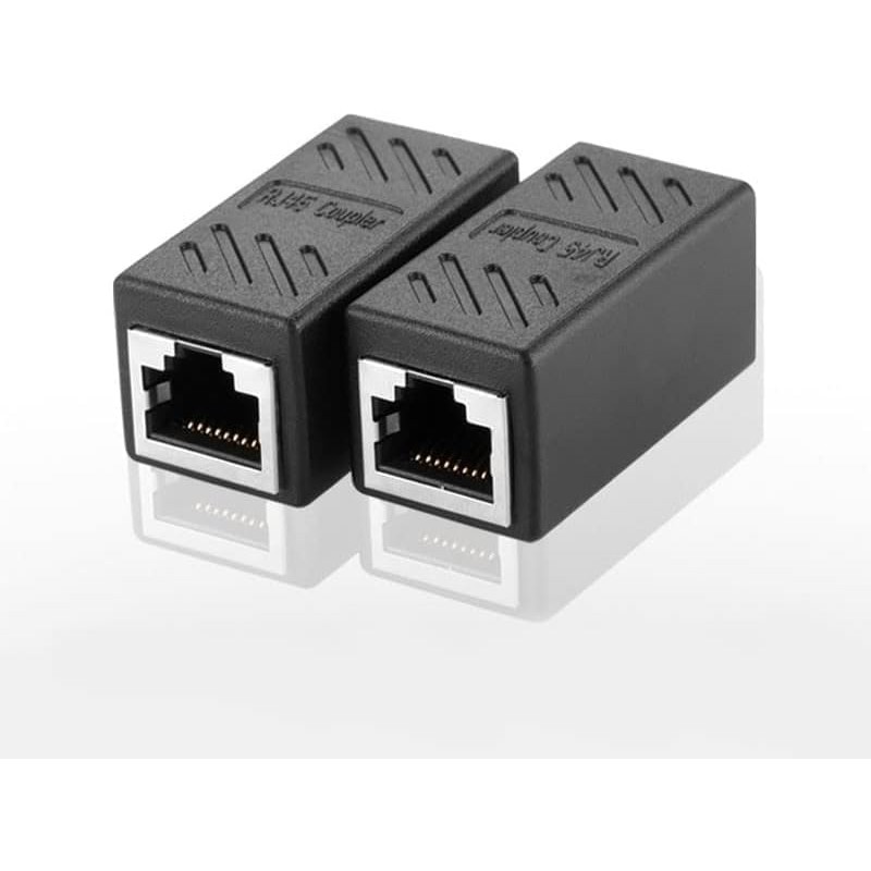 2PCS RJ45 Coupler, Female to Female Network LAN Adapter Coupler