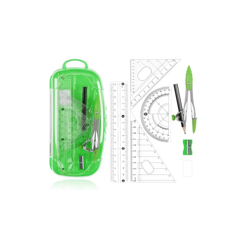 Maths Set | 8Pcs Compass Maths Protractor and Compass Set