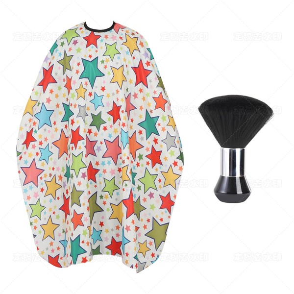 Professional Hair Cutting Cape with Neck Duster Brush, Waterproof Salon