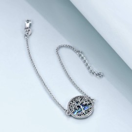 YAFEINI Tree of Life Bracelet 925 Sterling Silver Abalone Shell Tree of Life Bracelet Jewelry Gifts for Women Girls Jewelry