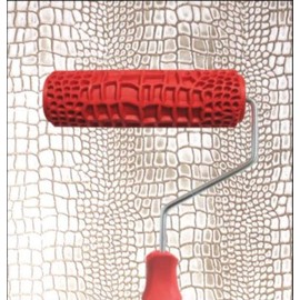 BUUEERR 7" DIY Patterned Paint Roller Decorative Rubber Roller Decorative Art Roller Texture Roller with Plastic Handle - More Than 300 Patterns (Pattern AE4)