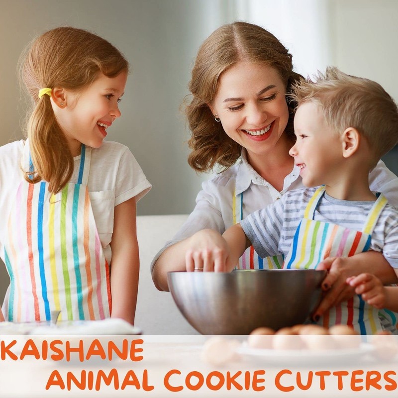 KAISHANE 5 Pieces Animals Cookie Cutters Shapes for Baking Fox,Owl,Rabbit,Squirrel