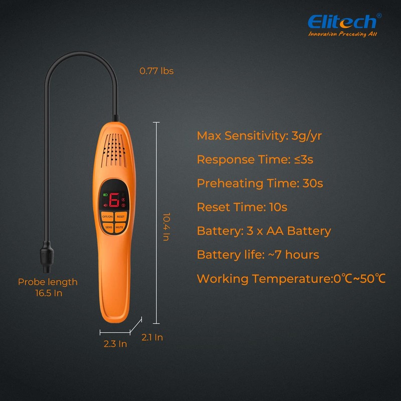 Elitech Refrigerant Leak Detector, Freon Leak Detector, Freon Sniffer Automotive