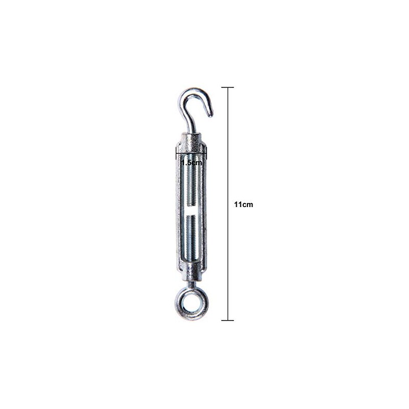 10 x Heavy Duty Galvanised Turnbuckle Strainer M5 Hook Eye