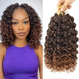 7 Packs Curly Crochet Hair for Black Women 10 Inch GOGO Curl Crochet Hair Deep Ocean Wave Crochet Hair Synthetic Bohemian Crochet Braids(10 inch, T30)