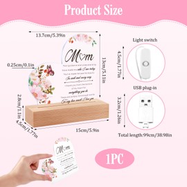 Gifts for Mum Heart-Shaped Acrylic Home Decoration Mum Gift Birthday Gift for Mum Mother's Day Gifts for Mum Mother Daughter Gift