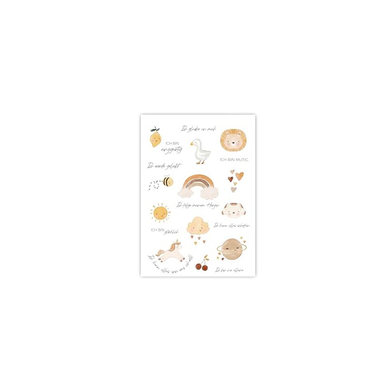 Affirmationsposter DIN A4 | Affirmationen für Kinder | Bilder Kinderzimmer