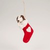 Sass and Belle: Felt Doggie in Stocking Hanging Decoration