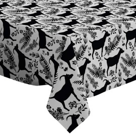 Q-Beans Rectangle Decorative Tablecloth [Size: 52 x 70 inch], Washable and Reusable Table Cloth Cover for Indoor and Outdoor (Goats Blooming Meadow)