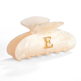 LILIE&WHITE Acrylic Letter Hair Clips For Women Stylish E Monogram Hair Claw Alphabet Hair Clip Fashion Glitter Claw Clips Elegant And Durable Hair Accessory Large Hair Clips E