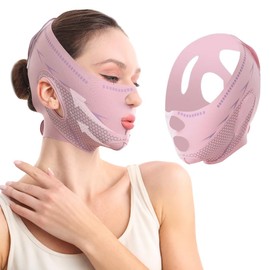 GGUFAY V-Gesichtsmasken, wiederverwendbarer Kinnriemen, Gesichtsmaske V-Linien-Lifting-Maske, Gesichts-Schlankheitsgürtel für Doppelkinn und schlaffe Gesichtshaut