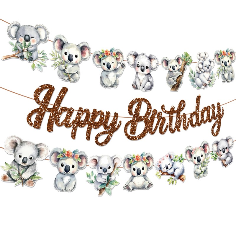 3 Piece Koala Themed Banner Set, Indoor/Outdoor Decorative Banners, Perfect