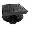 WEBANG 6 Inch Square Shower Drain Black Floor Drain with