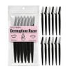 Dermaplane Women's Razor Smooth Face Peach Fuzz Removal Eyebrow Kit Safe Protection Blade Facial Hair Remover Keratin Tool Pink 12 Pack 277719, Black / Dermaplane 여성용 면도기 부드러운 페이스 복숭아 솜털 제거 눈썹 키트 안전한 보호 블레이드 페이셜 헤어 리무버 각질 도구 핑크 12팩 277719, Black