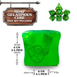 Power Beast Dungeon Gelatinous Cube + 7 RPG Dice Inside for Role Playing Dice Dice Jail Polyhedral Dice Set D&D Dungeon Master Dungeons and Dragons DND
