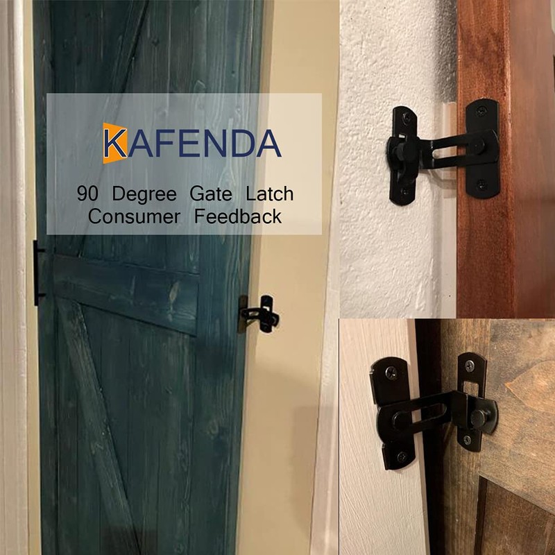 KAFENDA Barn Door Lock 90 Degree Right Angle Door Latch