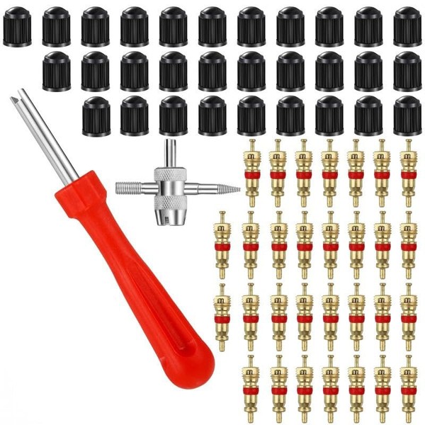62-Piece Tyre Valve Tool Set, Valve Core Repair Tool, Way