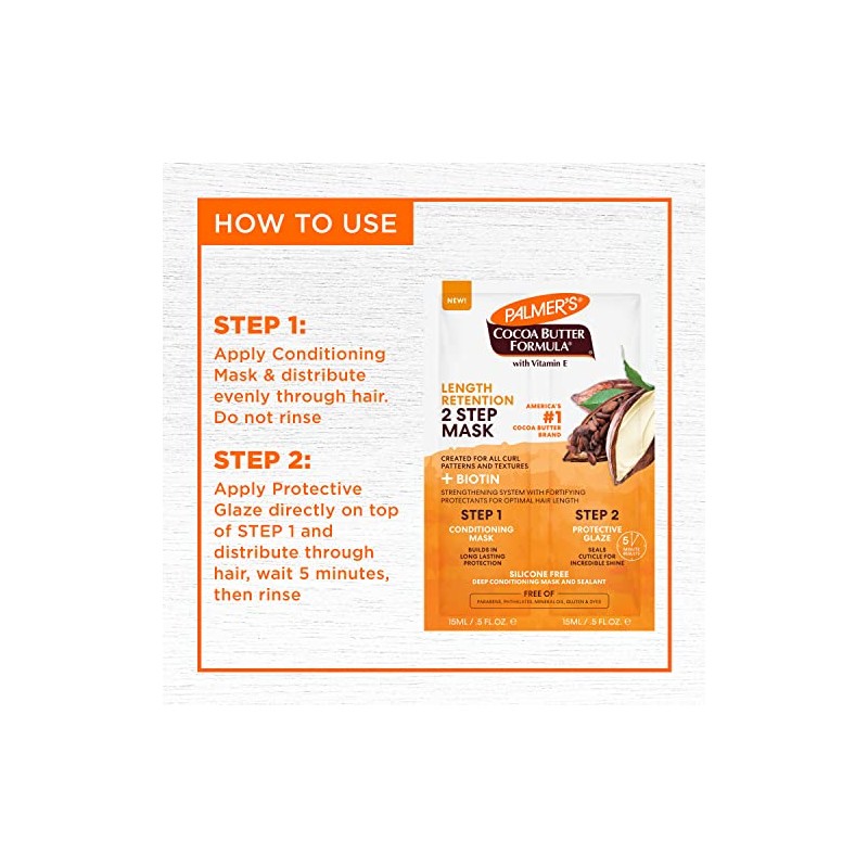Palmer's Cocoa Butter Formula Biotina Longitud Retención 2-Step Hair Mask