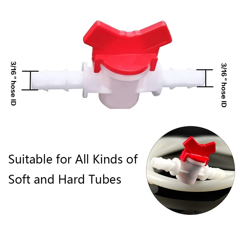 ANPTGHT 3/16“ Hose Barbed Ball Valve Drip Irrigation Ball Valve