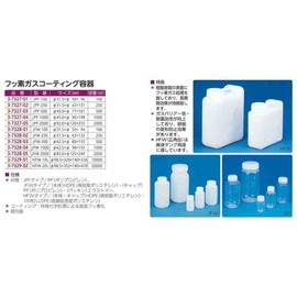Nikko Fluorine Gas Coating Container, φ1.7 x φ3.1 x 6.1 inches (42.5 x 80 x 155 mm), 16.9 fl oz (500 ml) /3-7328-03