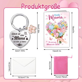 HOWAF Mother's Day Card, Mother's Day Card with Keyring Mum, Mother's Day Gifts for Mum, Gifts for Mum, Gifts for Mum, A
