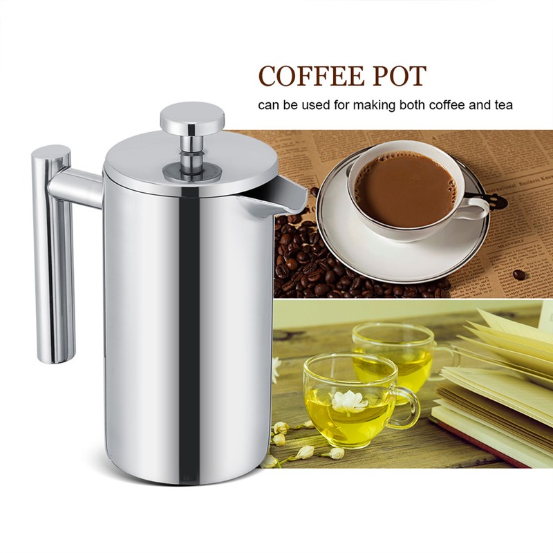 350ML Double Wall Stainless Steel Coffee Maker French Press Tea