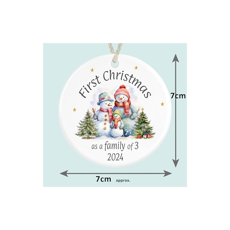 First Christmas as a Family of 3 Ceramic Ornament, Xmas