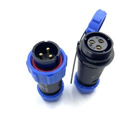 Connector Plug Aviation Plug SP21 3 Pin, IP68 3 Pin Solderless Aviation Plug Waterproof and Dustproof Aviation Plug for Outdoor Lamps Used 500V 30A (12AWG Cable Screw Crimp)