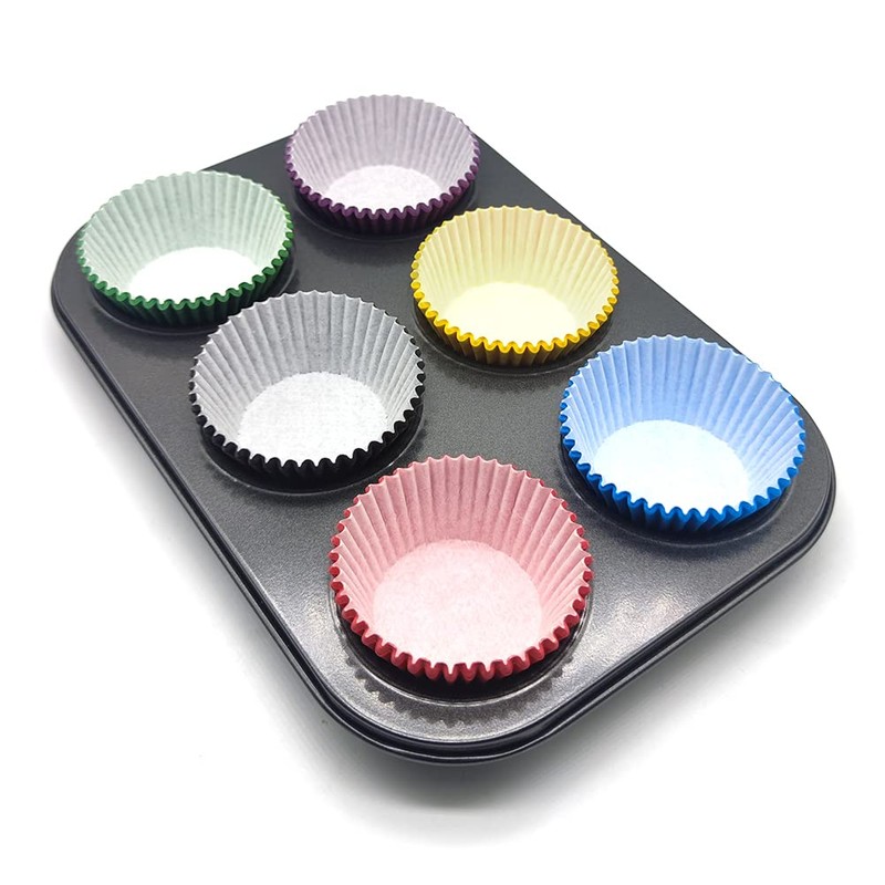 Bakehope Standard Baking Cups, Classic Red Greaseproof Festive Cupcake Liners,