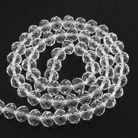 Czech Crystal Glass Beads, CZ Bohemian Faceted Rondelle Glass Beads, 4/6/8/10 mm (Crystal, 8x6 mm)