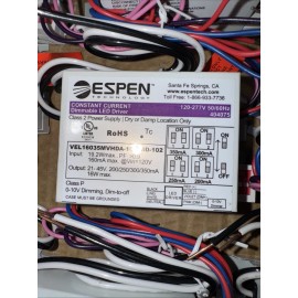 Espen VEL16035MVHDA-10V-MD-102 Dimmable Constant Class 2 LED Driver- NEW