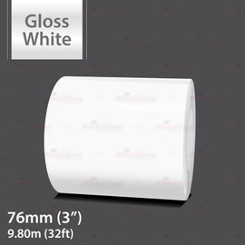 32ft 9.80m Self-Adhesive Vinyl Pin Stripe Line Decal Sticker Tape - GLOSS WHITE, 3.0" | 76mm, Suitable for Cars, Vans, Motorcycles, Bikes, Models, Tuning & Styling, and much more