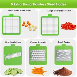LHS Vegetable Chopper, 6-in-1 Mandoline Slicer Food Chopper Pro Onion Chopper, Multifunctional Veggie Chopper Slicer with Enlarged Storage Container with Lids