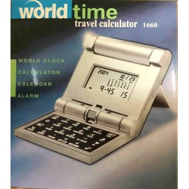 World Time BRAND NEW ~ WORLD TIME TRAVEL CALCULATOR CLOCK CALENDAR FOLDING CASE ~ FREE SHIP