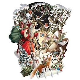 Paper D'Art Top of the World : Woodland Santa 3D Pop Up Laser Cut Christmas Card