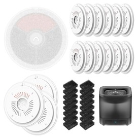 16 Pack Cat Water Fountain Filter Unite 3.0 Fit for E versweet Solo 2/Solo SE, E versweet 3 Pro/2S/3 Pet Cat Kit Water Fountain filters, 3 Filtration System with 16 Pre-Filter Sponges