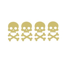 STICKER DAD Skull and Crossbones V1 (4 Pack) Vinyl Decal by StickerDad® - Size: 2", Color: Gold - Windows, Walls, Bumpers, Laptop, Lockers, etc.