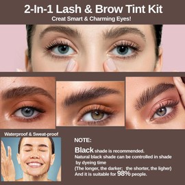 Instant Lash & Brow Set, Natural Bushy Eyebrow Makeup Kit, Long Lasting Spot coloring 100% Gray Converge DIY Hair Dying for Salon Home Use - 7ml (Black, m)