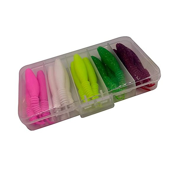 LENPABY 15pcs Soft Lures 6.5cmSoft Fishing Lures for Bass, Paddle