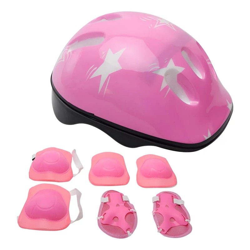Kit De Protección De Patín Casco Rodillera Codera Para Niños